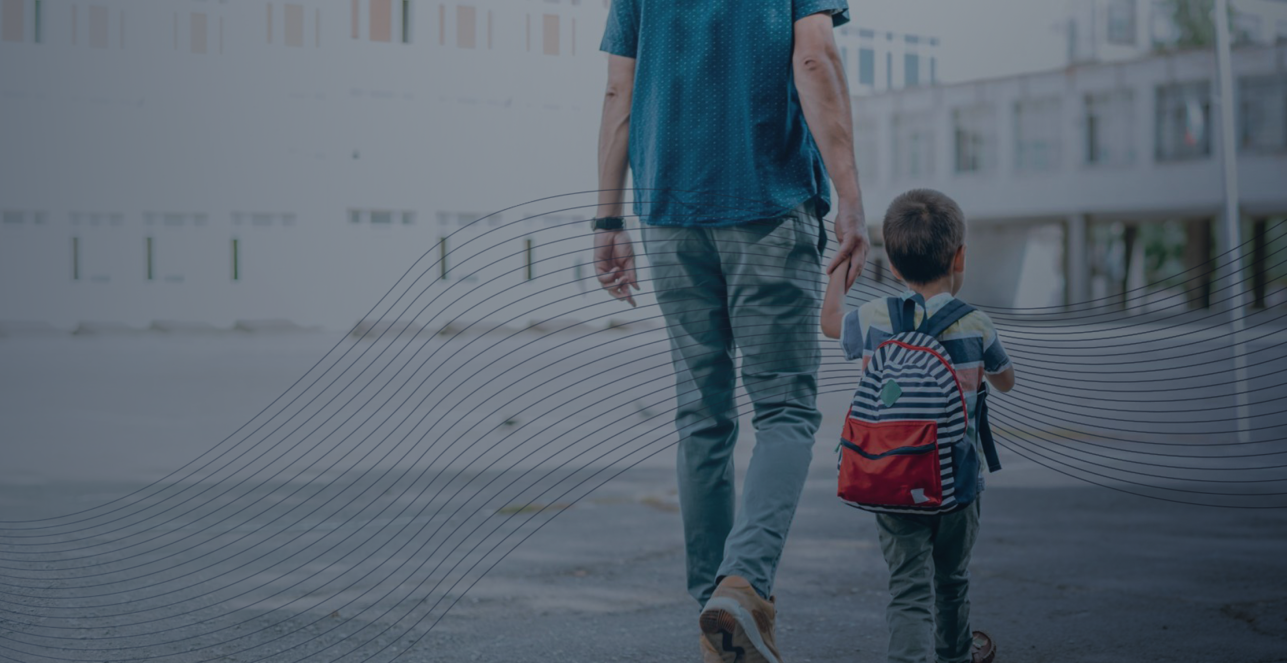 Komfortventilation til skoler - Far og søn på vej i skole - nu med bedre indeklima i klasseværelserne